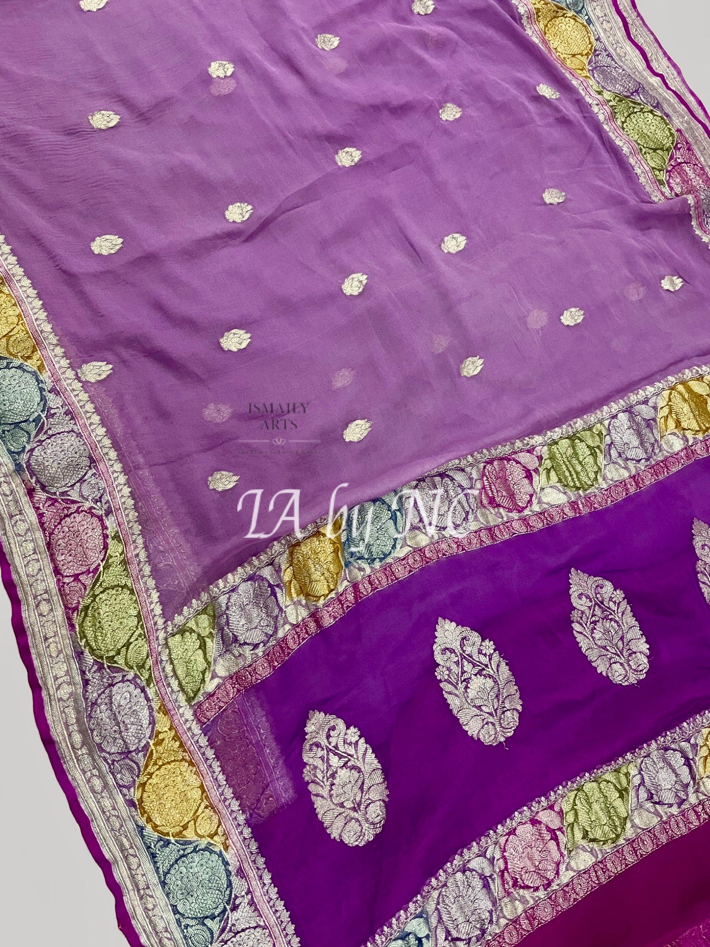 Plum Banarasi Pure Khaddi Georgette Kadwa Saree