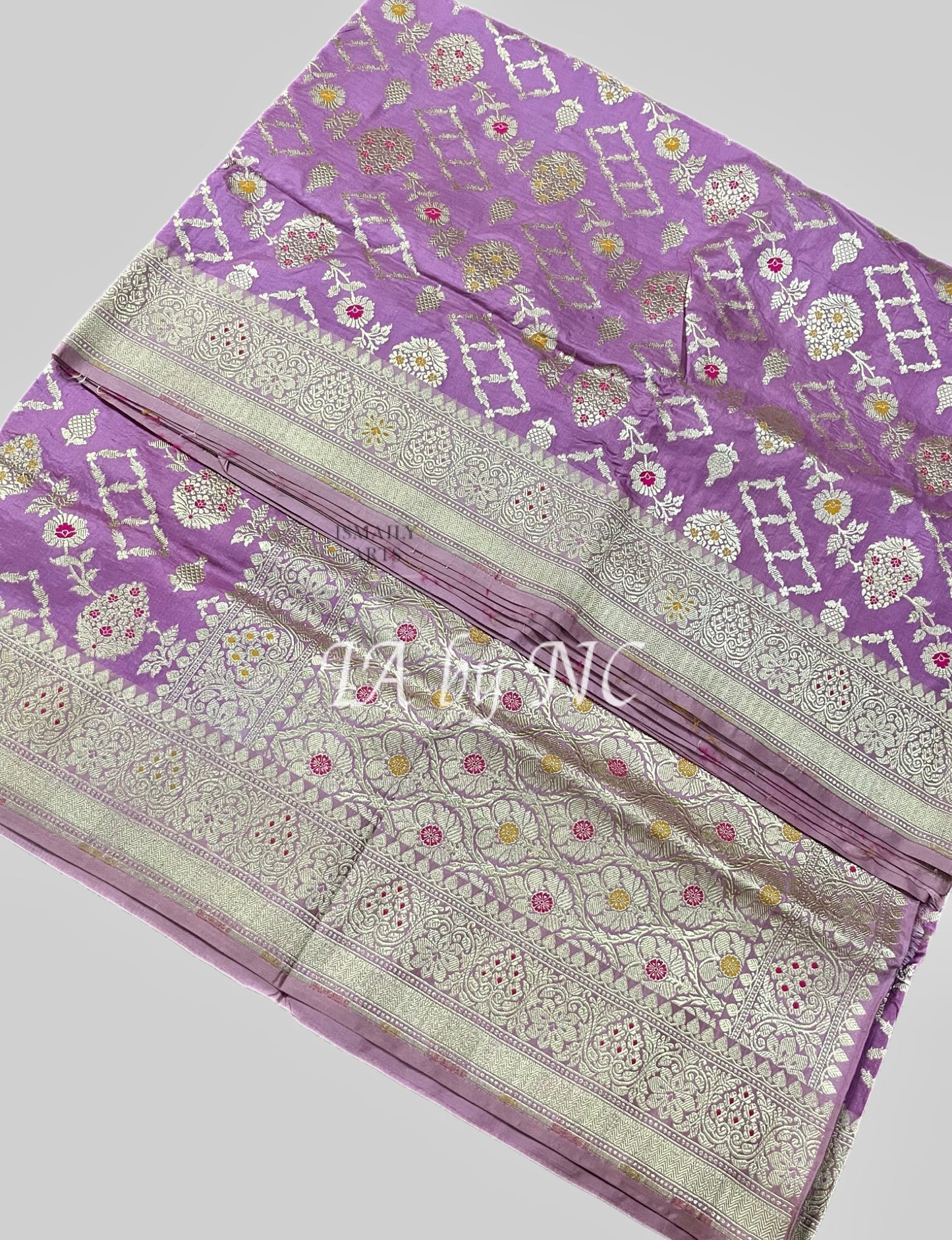 Lavender Banarasi Pure Katan Silk Meenakari Pattu Saree