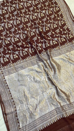 Walnut Banarasi Pure Khaddi Georgette Saree