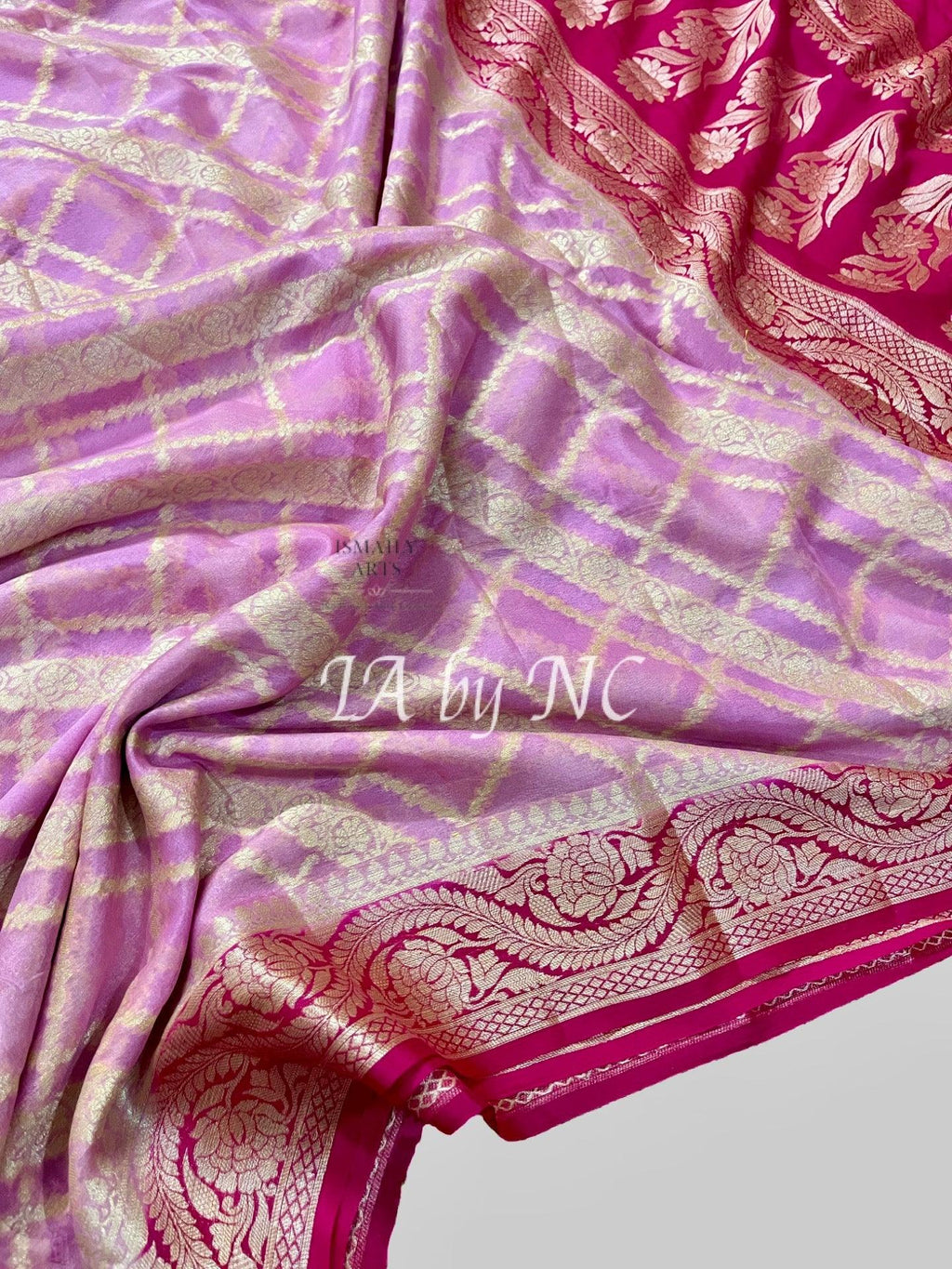 Neon Banarasi Pure Chiffon Georgette Saree