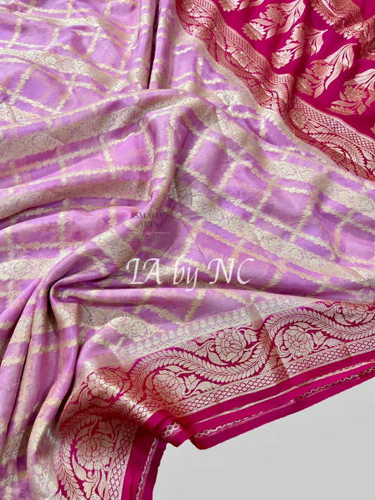 Neon Banarasi Pure Crepe Georgette Saree