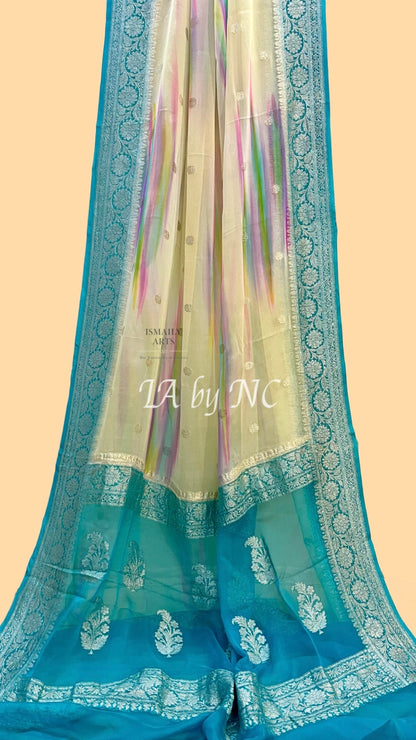 Olympic Banarasi Pure Khaddi Georgette Kadwa Saree