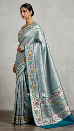 German Banarasi Pure Khaddi Tussar Georgette Brocade Saree