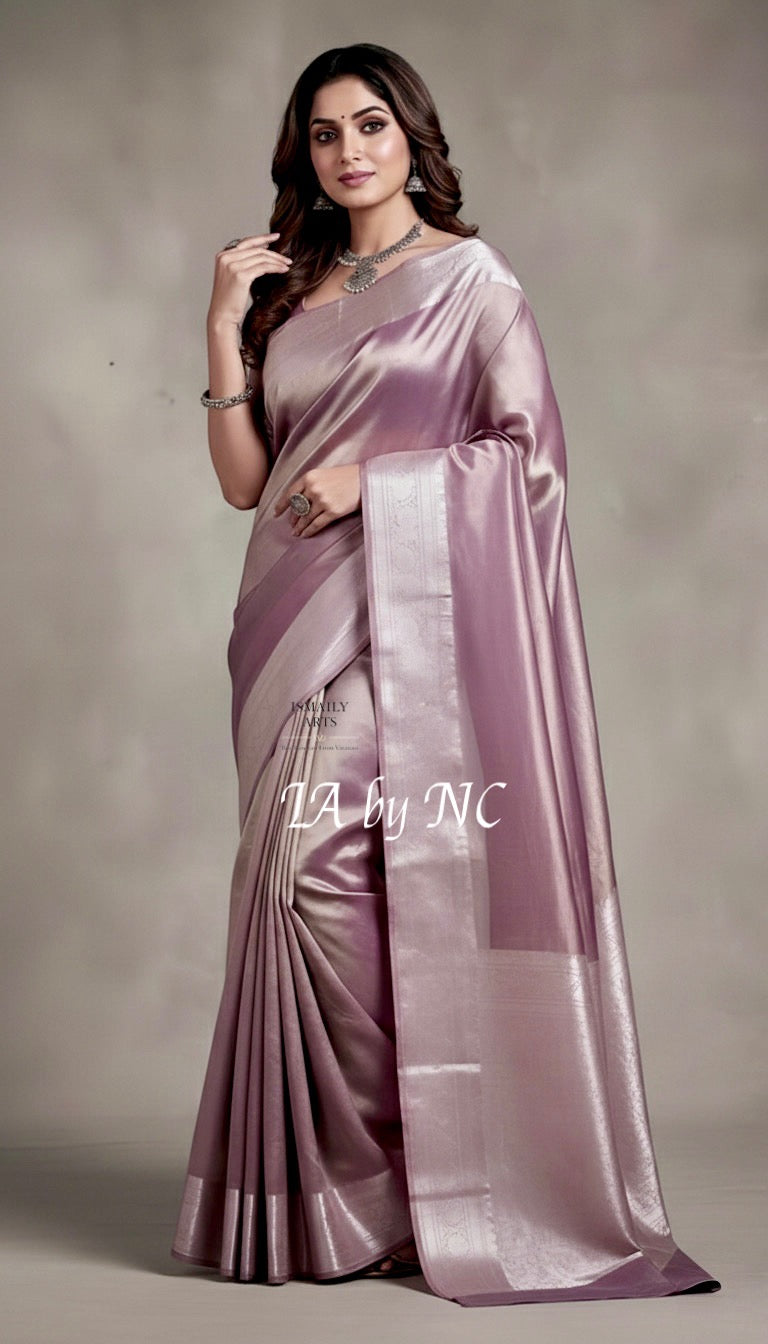 Plum Banarasi Pure Tissue Silk Saree