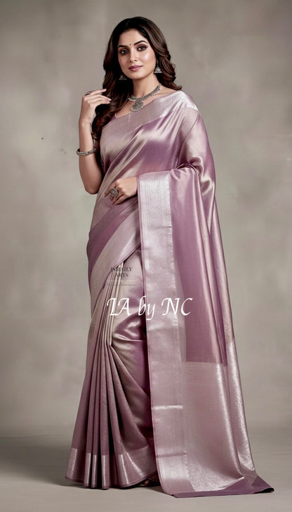 Plum Banarasi Pure Tissue Silk Saree