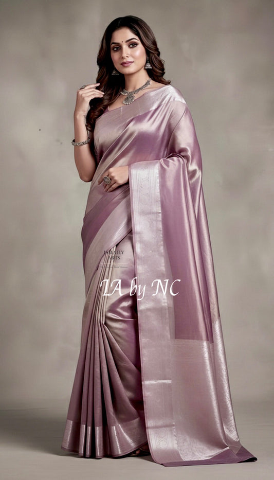 Plum Banarasi Pure Tissue Silk Saree