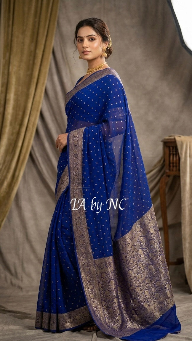 Royal Banarasi Pure Khaddi Georgette Saree
