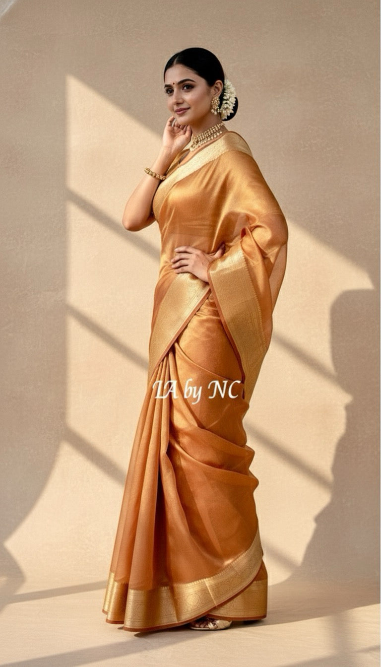 Carmine Banarasi Pure Tissue Silk Saree