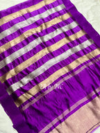Crimson Banarasi Pure Tissue Silk Saree - Satin Border