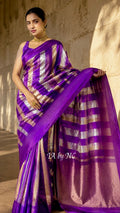 Crimson Banarasi Pure Tissue Silk Saree - Satin Border