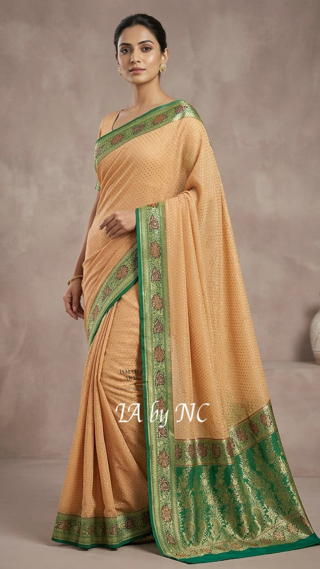 Dijon Banarasi Pure Khaddi Georgette Saree