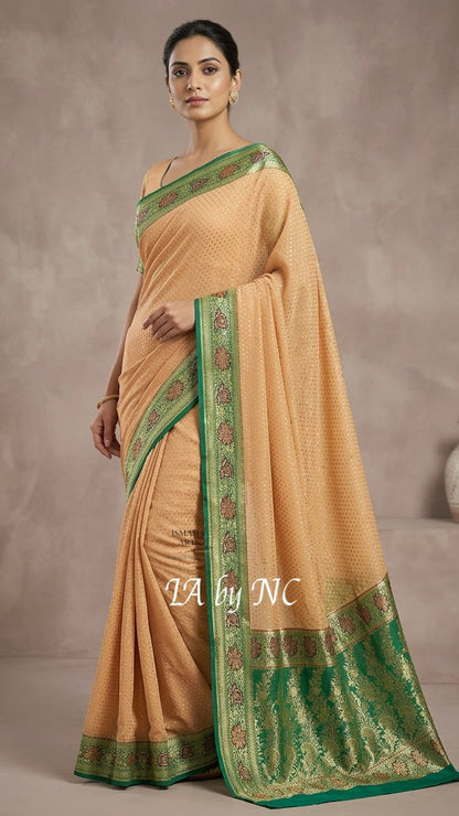 Dijon Banarasi Pure Khaddi Georgette Saree