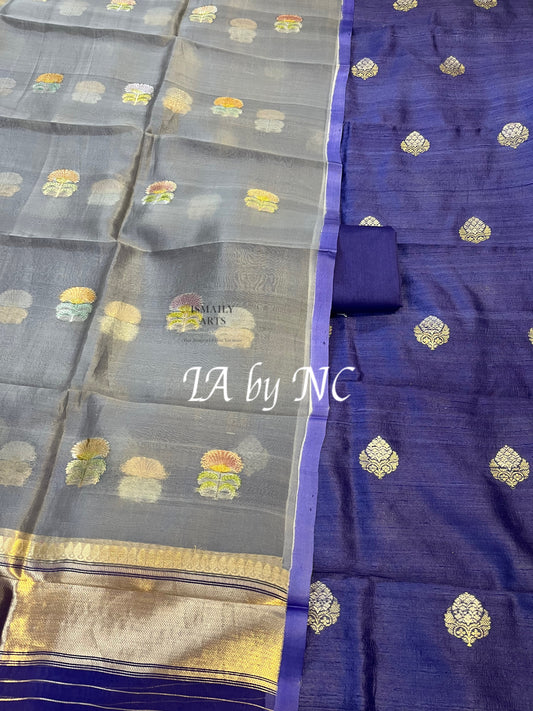Royal Banarasi Pure Raw Silk Kadwa Dress Materials