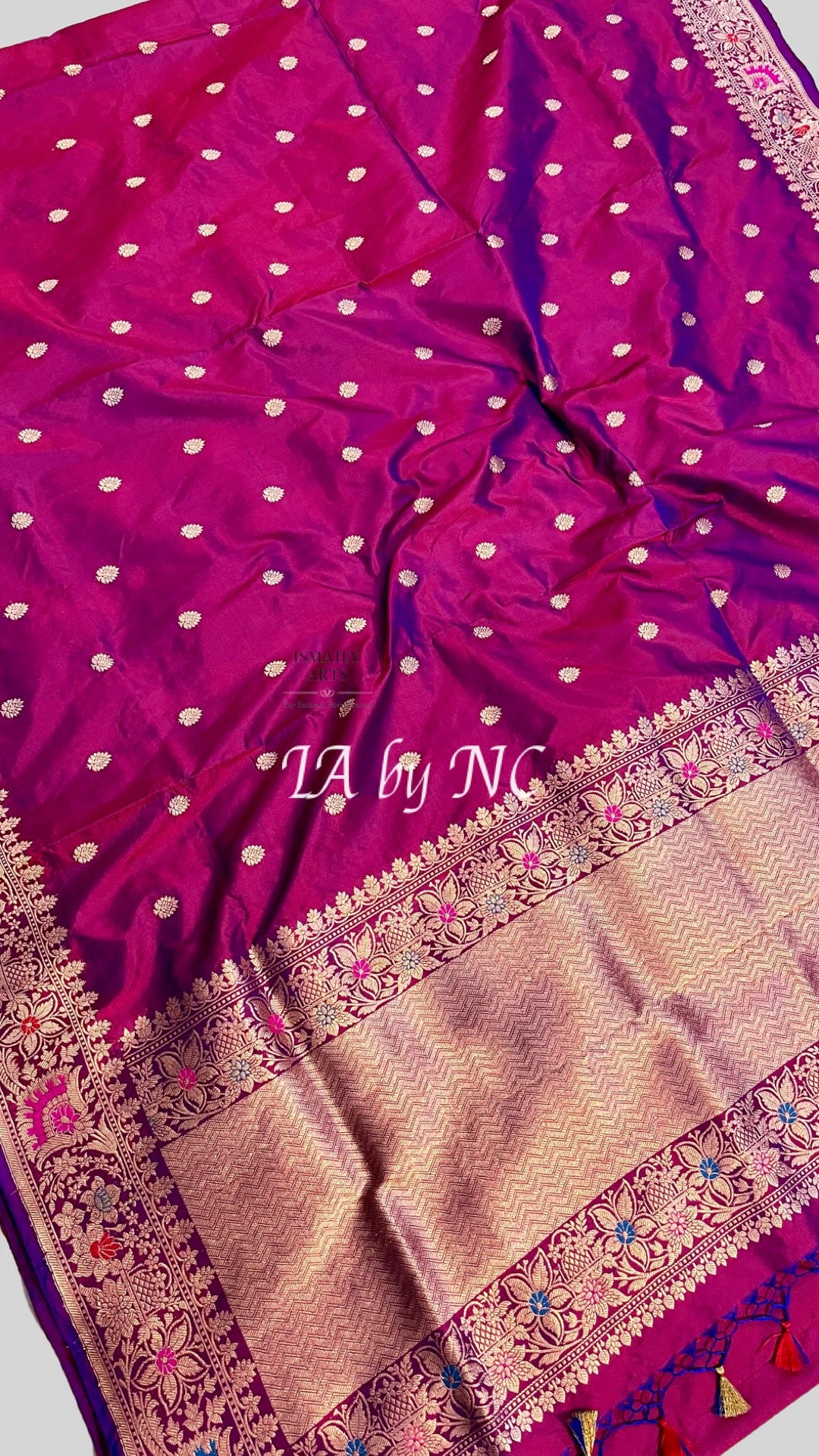 Berry Banarasi Pure Katan Silk Kadwa Meenakari Saree