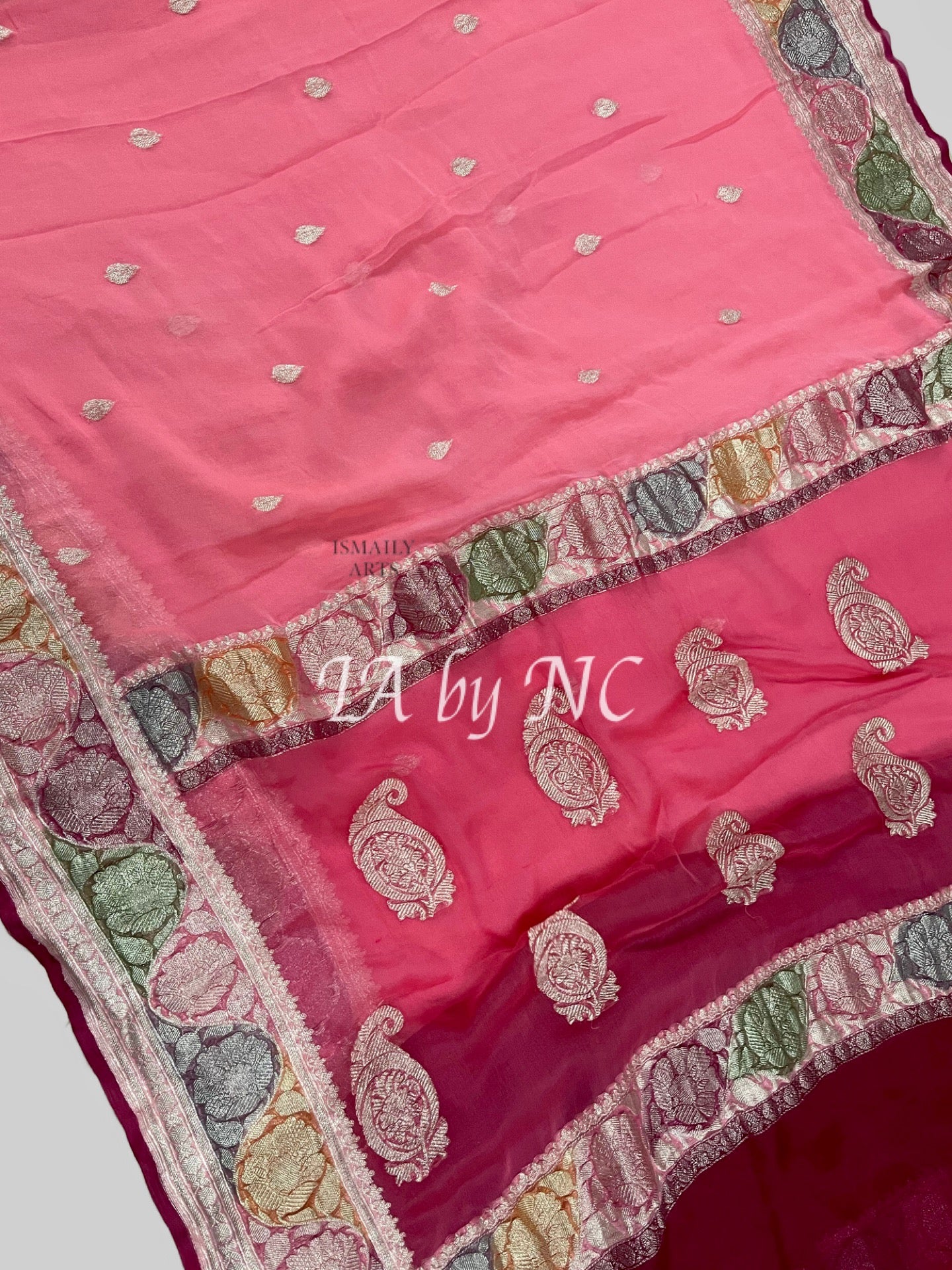 French Banarasi Pure Khaddi Georgette Kadwa Saree