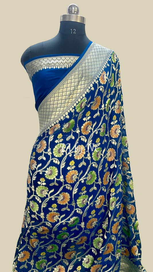 German Banarasi Pure Khaddi Georgette Saree