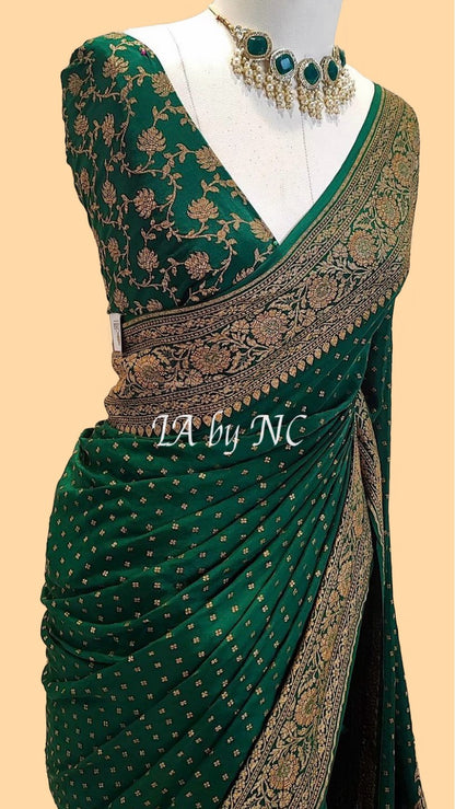 Sacramento Banarasi Pure Khaddi Crepe Georgette Saree