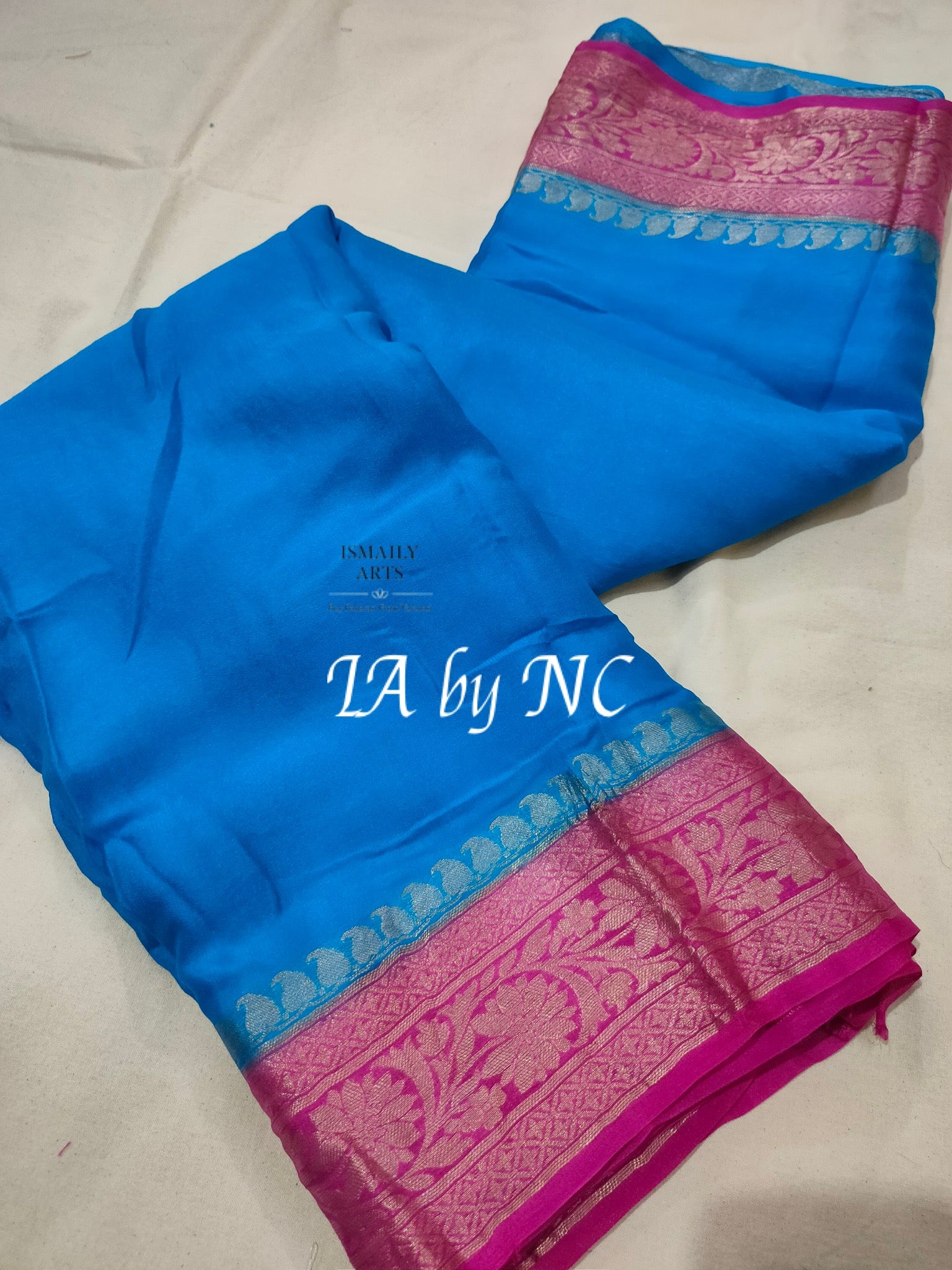 Azure Banarasi Pure Chiffon Georgette Saree