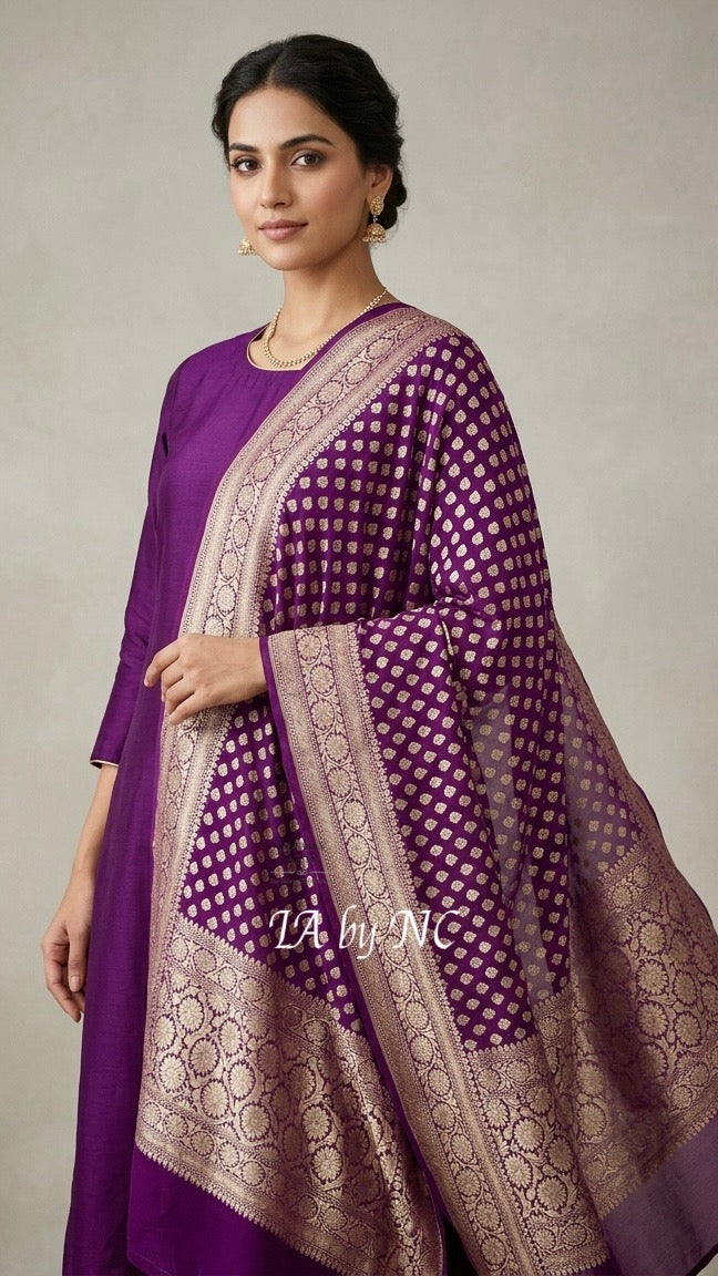 Byzantine Banarasi Pure Khaddi Georgette Dupatta