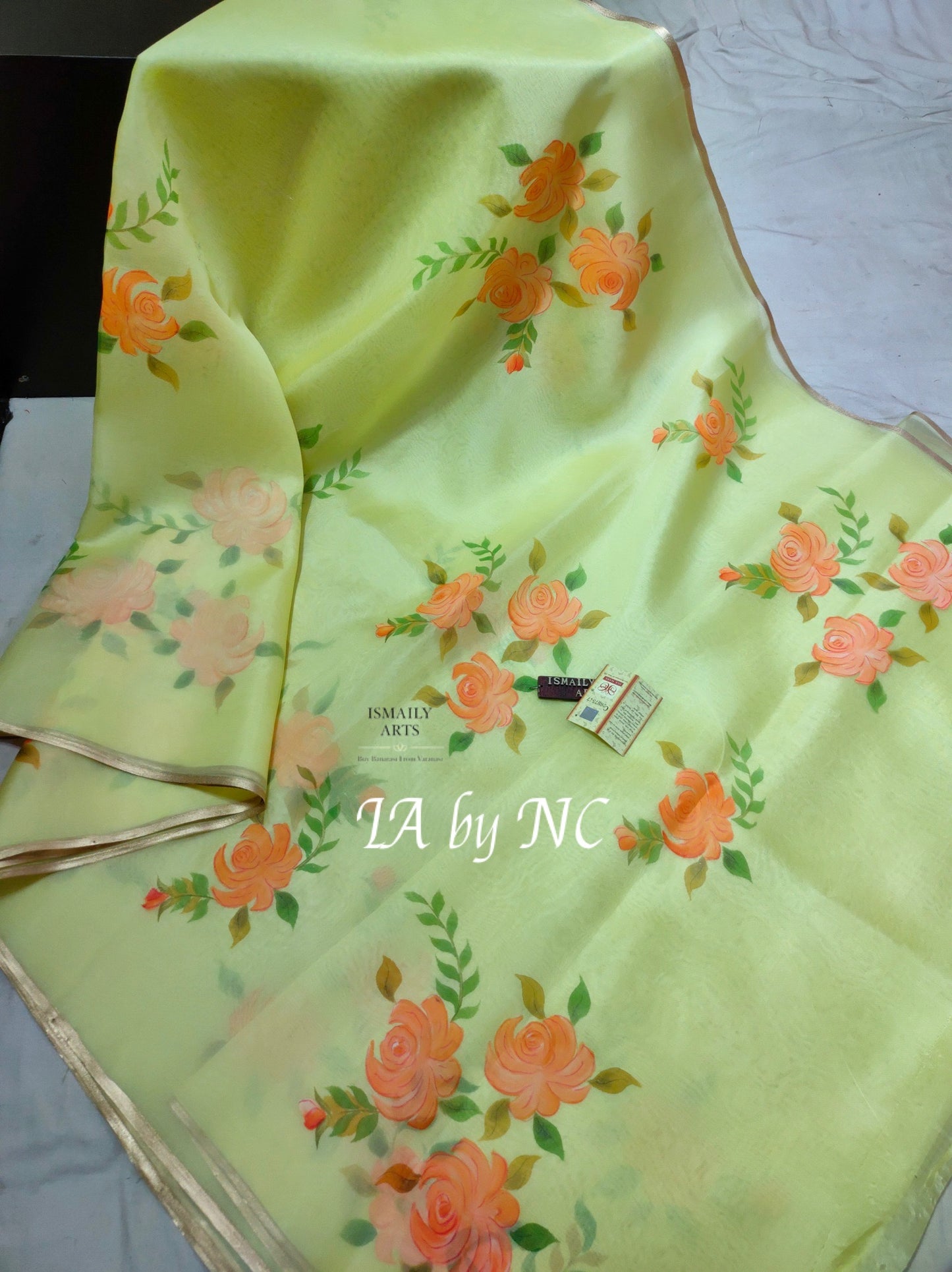 Tea Banarasi Pure Kora Organza Saree
