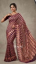 Byzantine Banarasi Pure Khaddi Georgette Saree