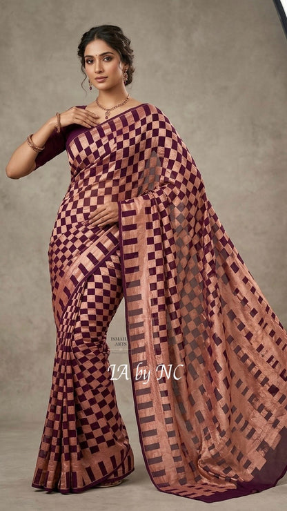 Byzantine Banarasi Pure Khaddi Georgette Saree