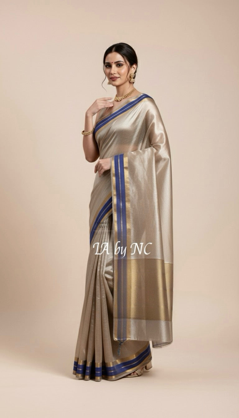 Prussian Banarasi Pure Tissue Silk Saree