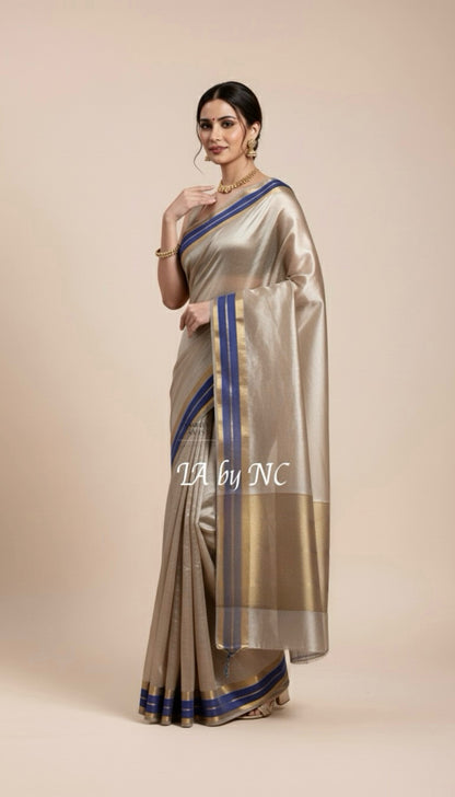 Prussian Banarasi Pure Tissue Silk Saree