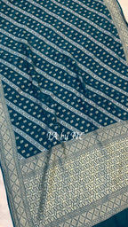 Prussian Banarasi Pure Khaddi Georgette Saree