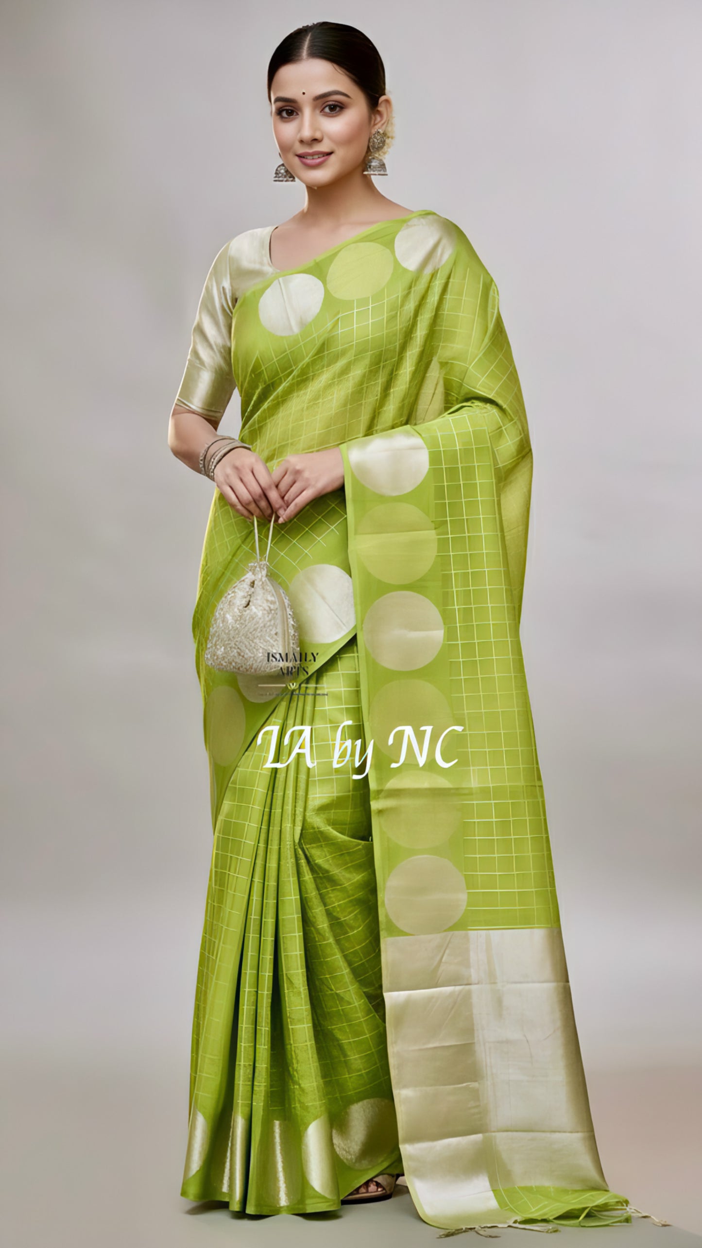 Moss Banarasi Pure Kora Organza Kadwa Saree