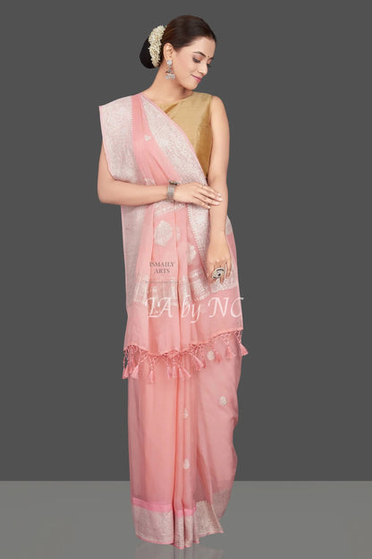 Baby Banarasi Pure Khaddi Georgette Kadwa Saree