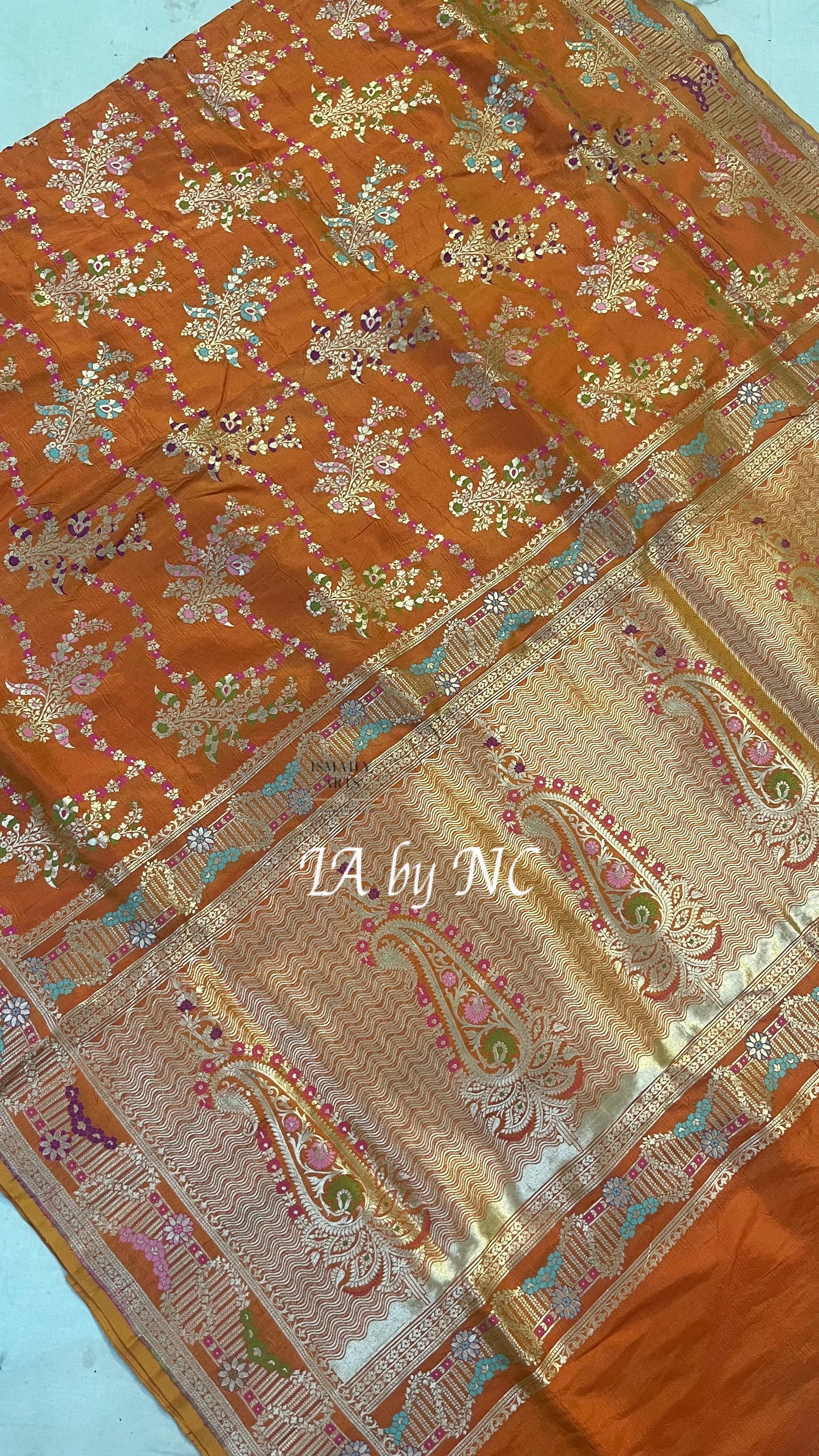 Tiger Banarasi Pure Katan Silk Tilfi Meenakari Pattu Saree