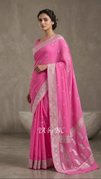 Hot Banarasi Pure Khaddi Georgette Kadwa Saree