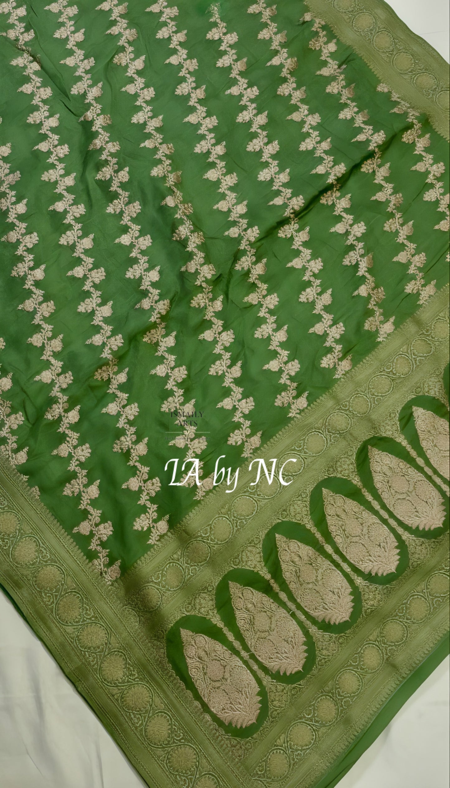 Forest Banarasi Mashru Katan Silk Saree