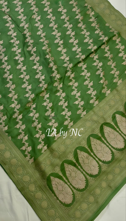 Forest Banarasi Mashru Katan Silk Saree
