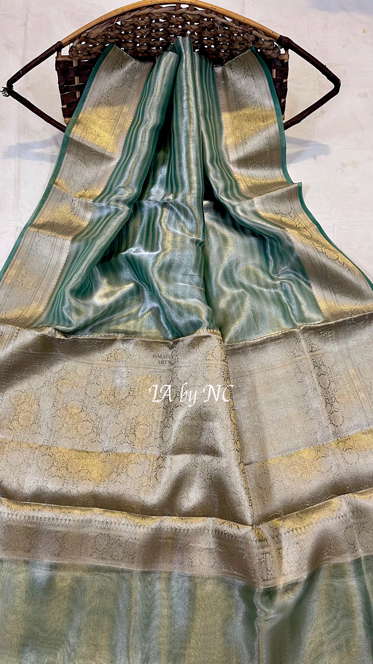 Pine Banarasi Pure Tissue Silk Saree