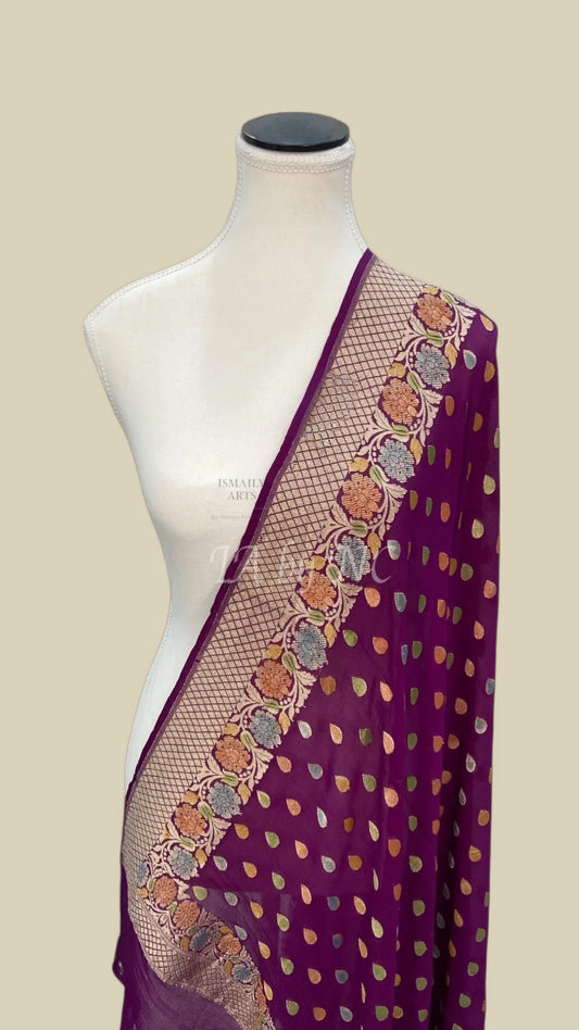 Byzantine Banarasi Pure Khaddi Georgette Dupatta