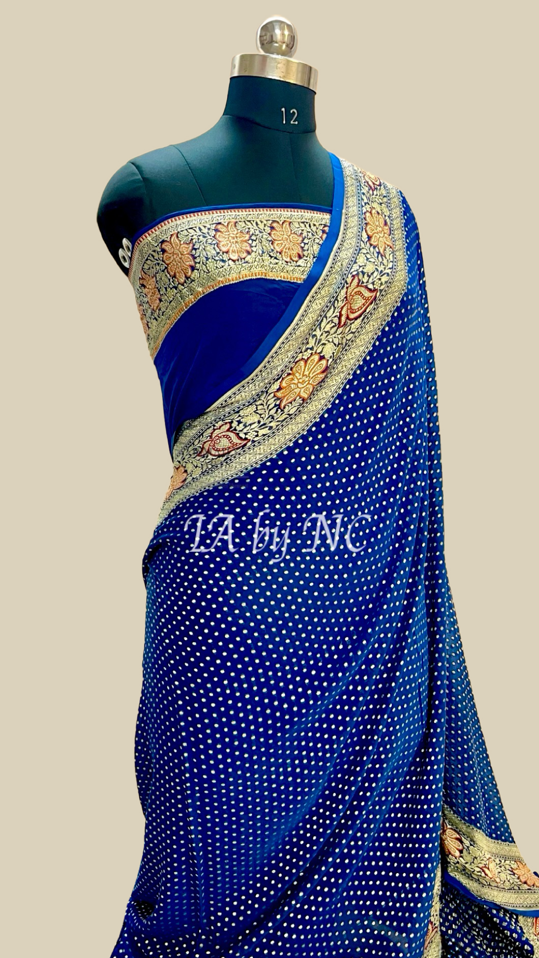 Prussian Banarasi Pure Khaddi Georgette Saree