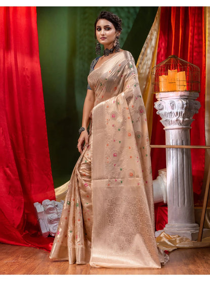 Banarasi Blend Khaddi Georgette Meena Saree