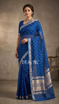 Prussian Banarasi Pure Kora Silk Kadwa Saree