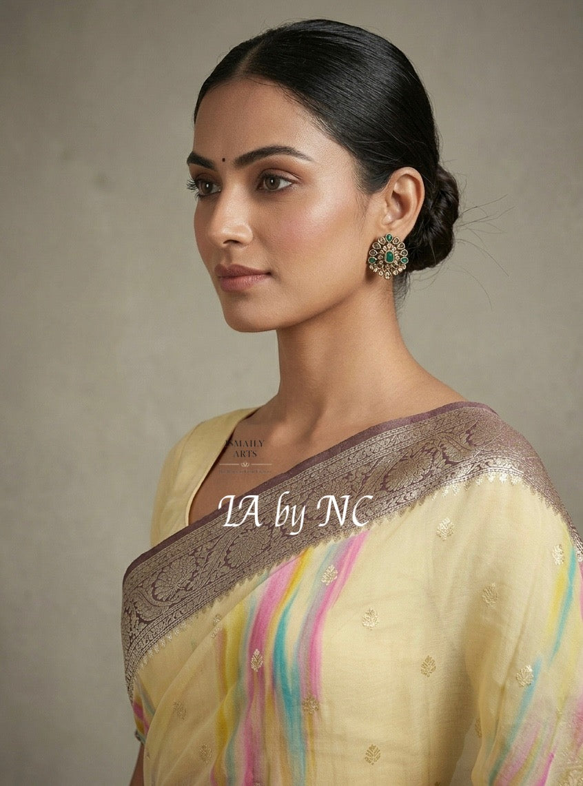 Chestnut Banarasi Pure Khaddi Georgette Kadwa Saree