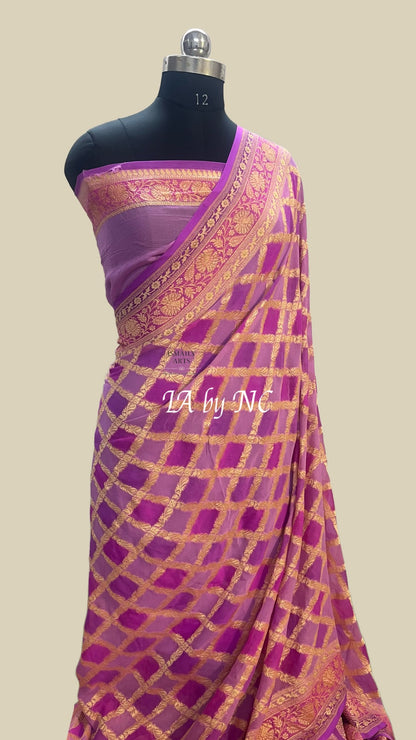 Mulberry Banarasi Pure Khaddi Georgette Saree