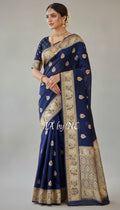 Space Banarasi Pure Kora Silk Kadwa Saree