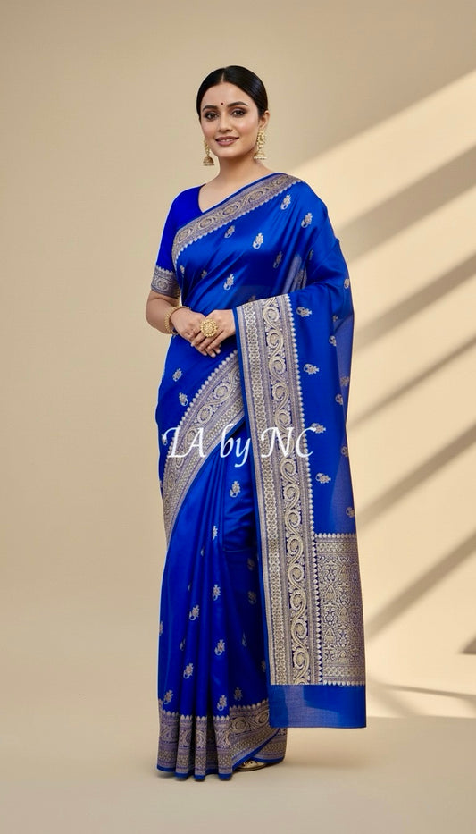 Royal Banarasi Pure Katan Silk Raw Mango Kadwa Saree