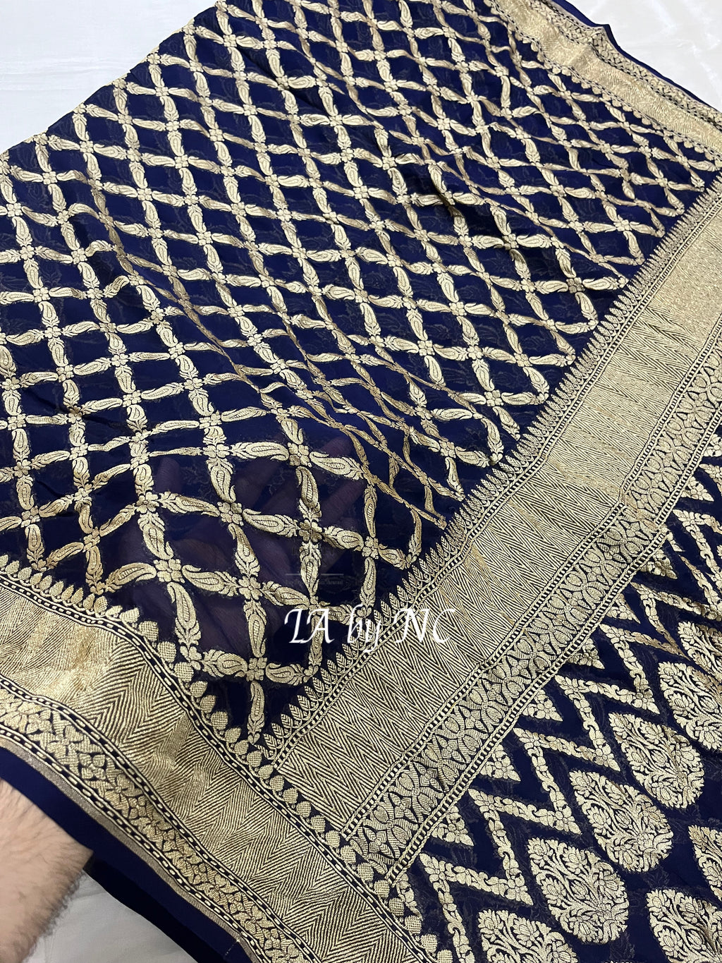 Space Banarasi Pure Khaddi Georgette Saree