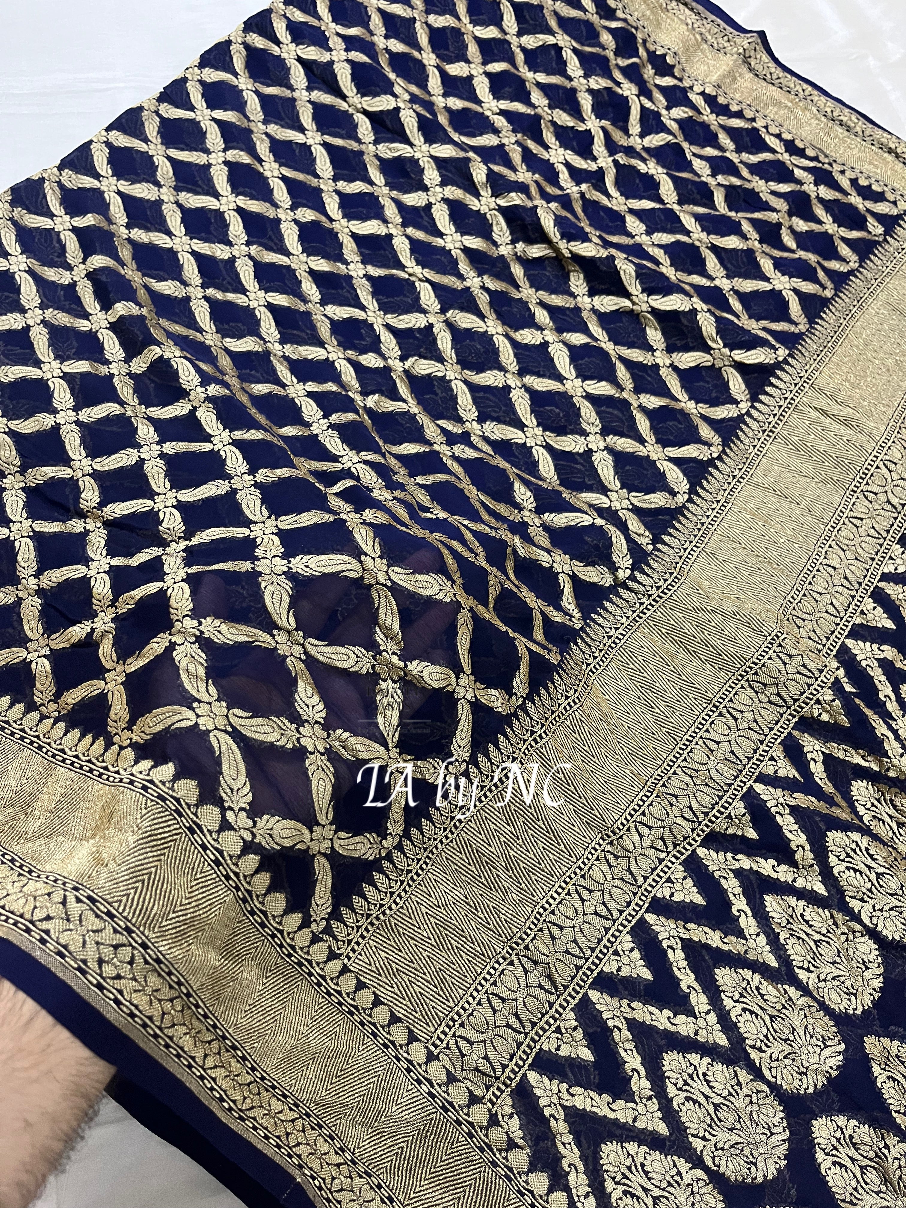 Space Banarasi Pure Khaddi Georgette Saree