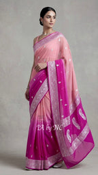 Rani Banarasi Pure Khaddi Georgette Kadwa Saree