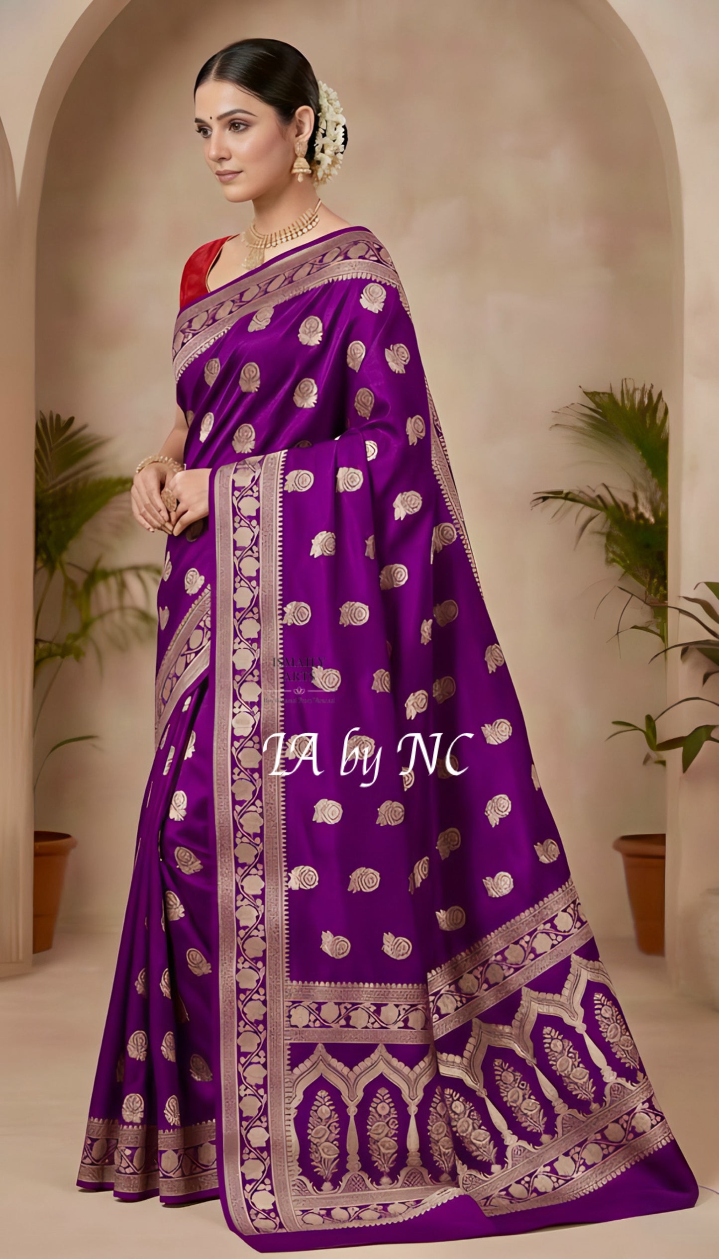 Lollipop Banarasi Mashru Katan Silk Saree