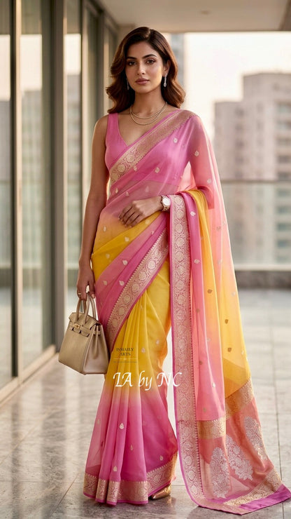 Banarasi Pure Khaddi Georgette Kadwa Saree