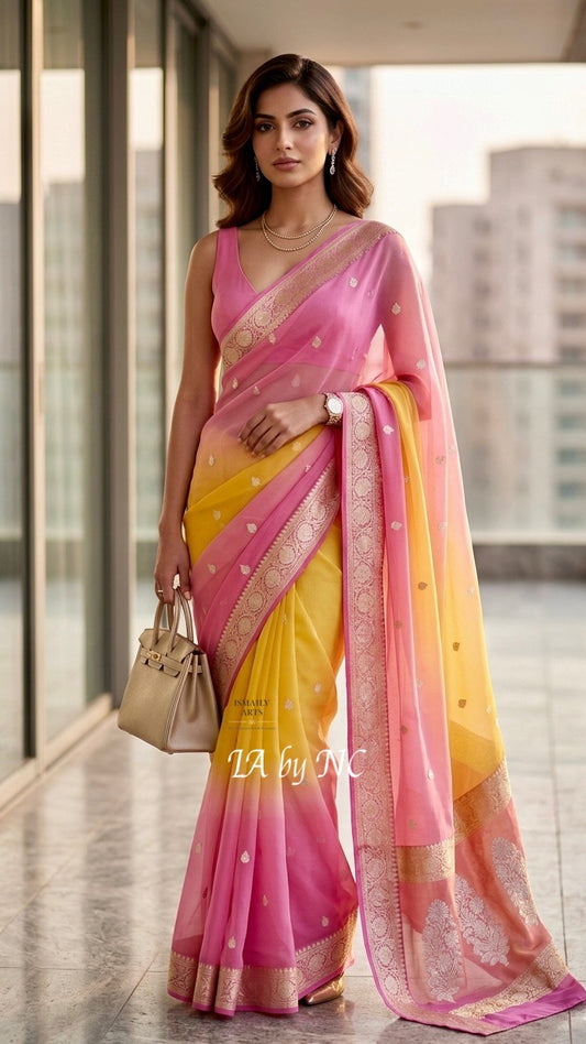 Banarasi Pure Khaddi Georgette Kadwa Saree